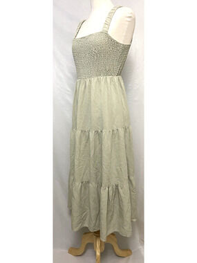 Sweet Wonder Women's Dress Large Tiered Green Maxi Summer Beach PO